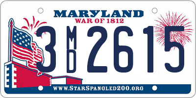 MD license plate 3MD2615