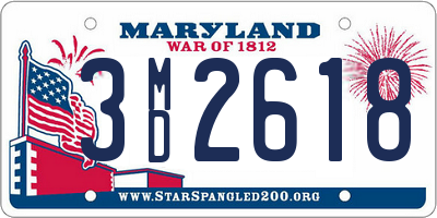 MD license plate 3MD2618