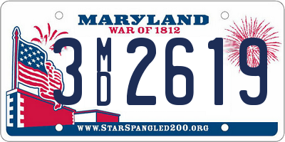 MD license plate 3MD2619