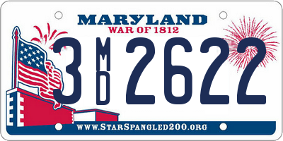 MD license plate 3MD2622