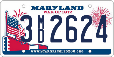 MD license plate 3MD2624