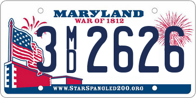 MD license plate 3MD2626