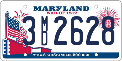MD license plate 3MD2628