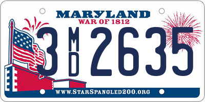 MD license plate 3MD2635