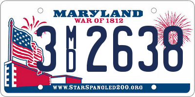 MD license plate 3MD2638