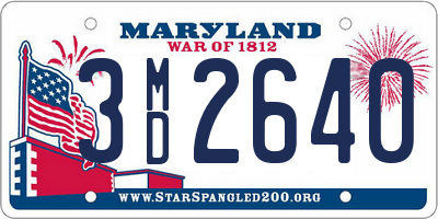 MD license plate 3MD2640