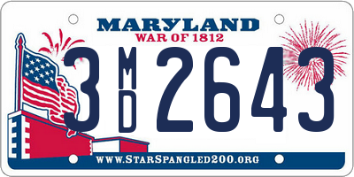 MD license plate 3MD2643