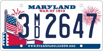 MD license plate 3MD2647