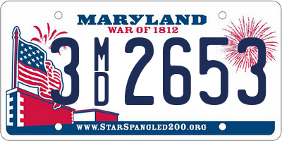 MD license plate 3MD2653