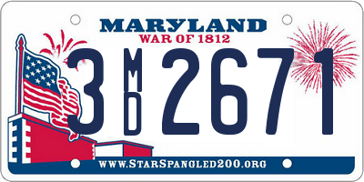 MD license plate 3MD2671