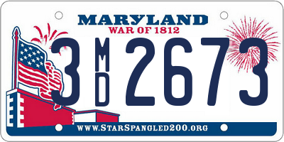 MD license plate 3MD2673