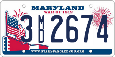 MD license plate 3MD2674