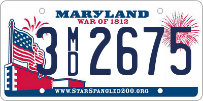 MD license plate 3MD2675