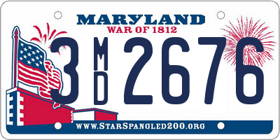 MD license plate 3MD2676