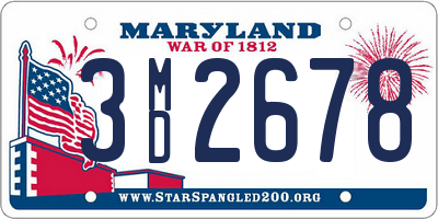 MD license plate 3MD2678