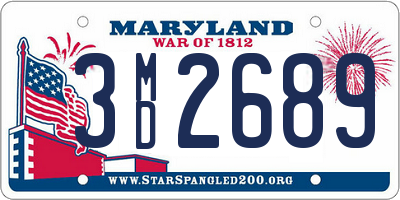 MD license plate 3MD2689