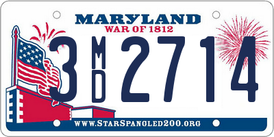 MD license plate 3MD2714