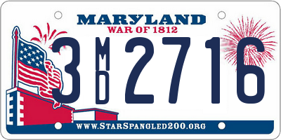 MD license plate 3MD2716