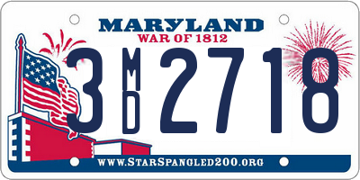 MD license plate 3MD2718