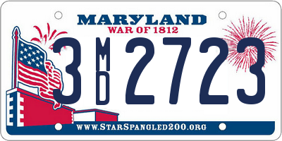 MD license plate 3MD2723