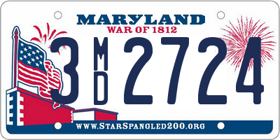 MD license plate 3MD2724