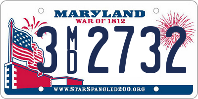 MD license plate 3MD2732