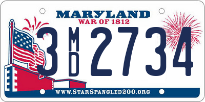 MD license plate 3MD2734