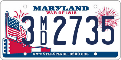 MD license plate 3MD2735