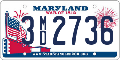 MD license plate 3MD2736