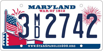 MD license plate 3MD2742