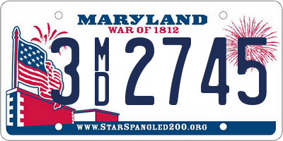 MD license plate 3MD2745
