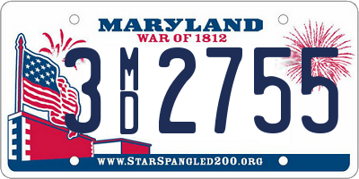 MD license plate 3MD2755