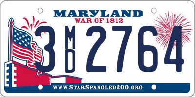 MD license plate 3MD2764