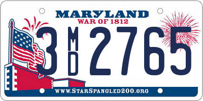 MD license plate 3MD2765