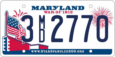 MD license plate 3MD2770