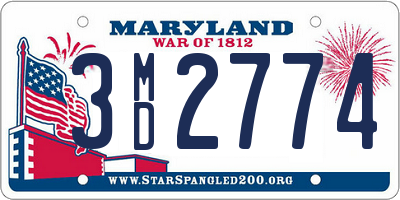 MD license plate 3MD2774