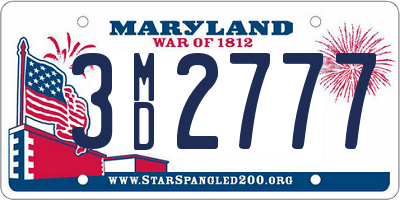 MD license plate 3MD2777