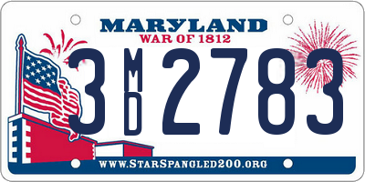 MD license plate 3MD2783