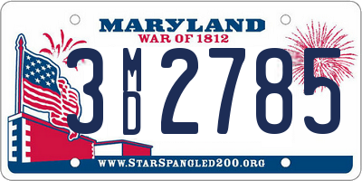 MD license plate 3MD2785