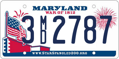 MD license plate 3MD2787