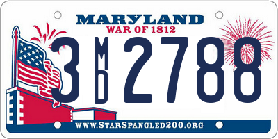 MD license plate 3MD2788