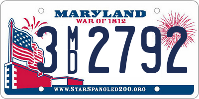 MD license plate 3MD2792