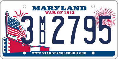 MD license plate 3MD2795