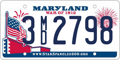 MD license plate 3MD2798