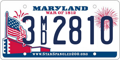 MD license plate 3MD2810