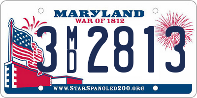 MD license plate 3MD2813