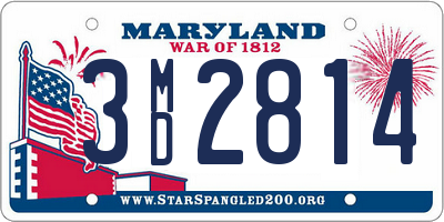 MD license plate 3MD2814