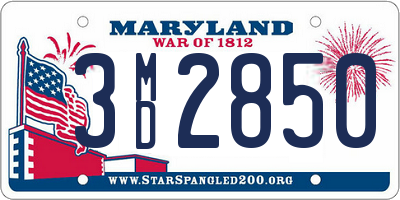 MD license plate 3MD2850