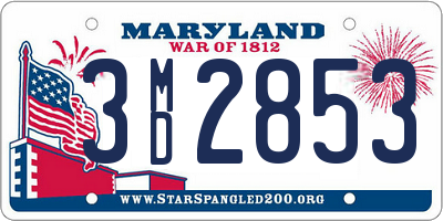 MD license plate 3MD2853