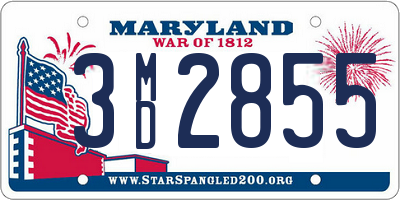 MD license plate 3MD2855